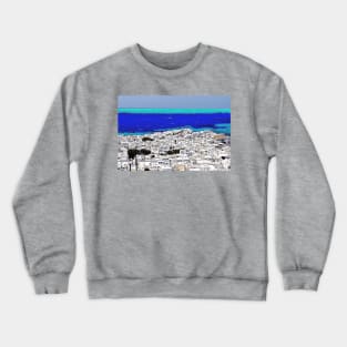 Greek Village By The Sea Crewneck Sweatshirt